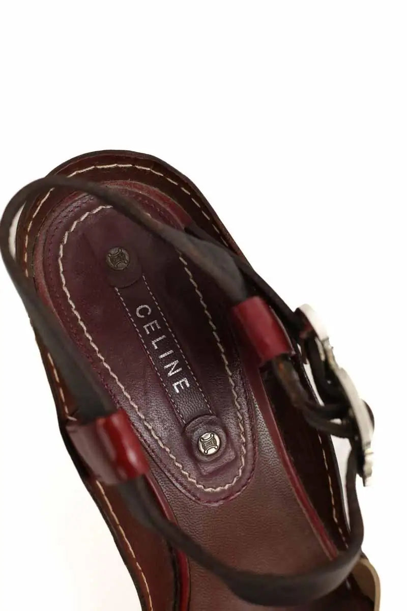 Talons Celine Marron en Cuir