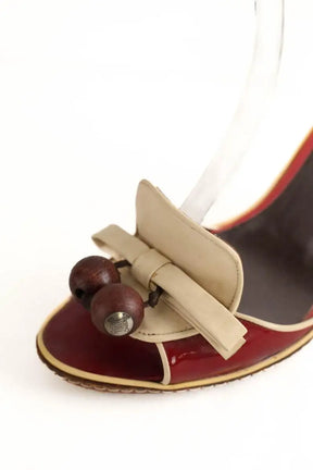 Talons Celine Rouge en Cuir
