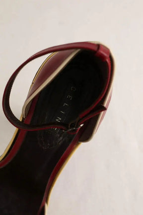 Talons Celine Rouge en Cuir