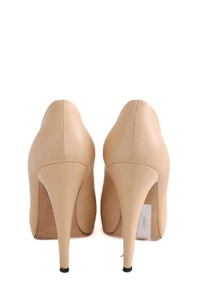 Talons Chanel Beige en Cuir