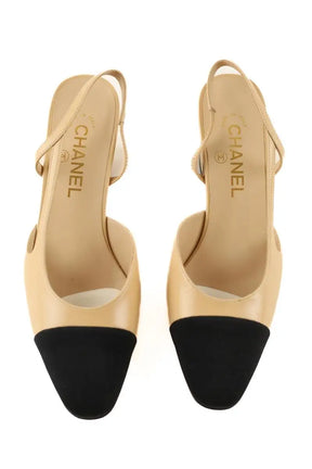 Talons Chanel Beige en Cuir