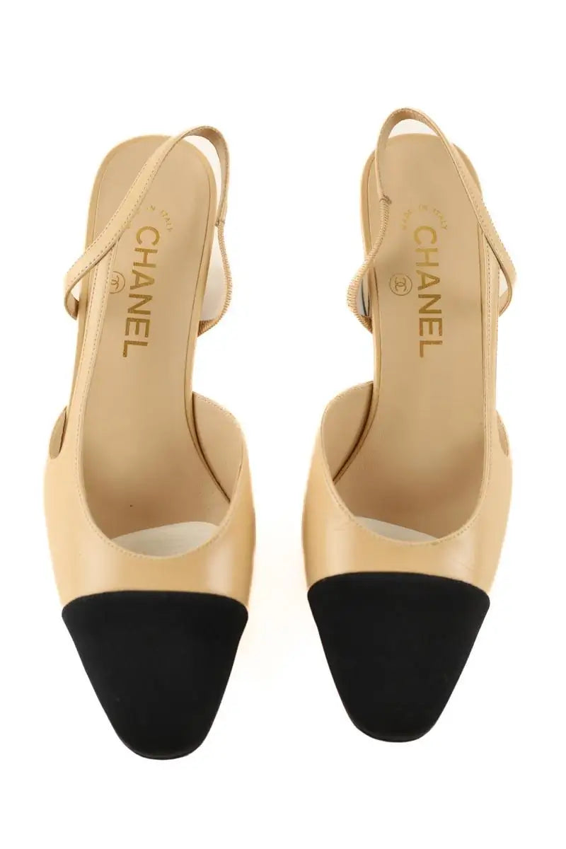 Talons Chanel Beige en Cuir