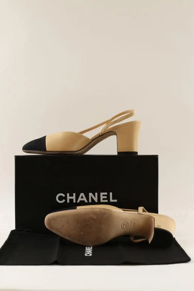Talons Chanel Beige en Cuir