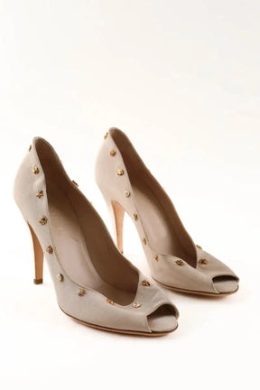 Talons Chanel Beige en Tissu