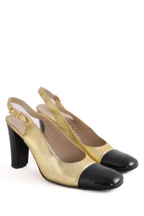 Talons Chanel Doré en Cuir