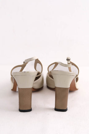 Talons Chanel Ecru en Cuir