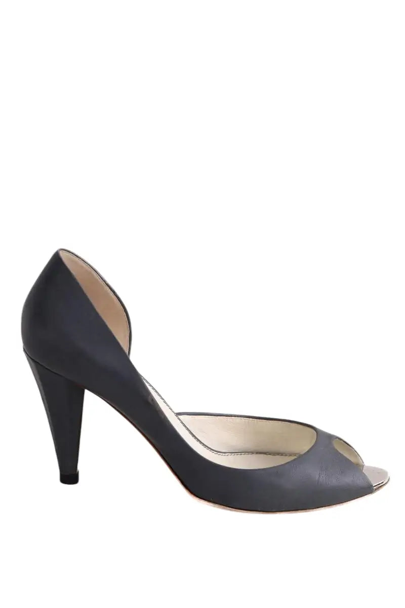 Talons Chanel Gris en Cuir, taille 37 - Seconde Main