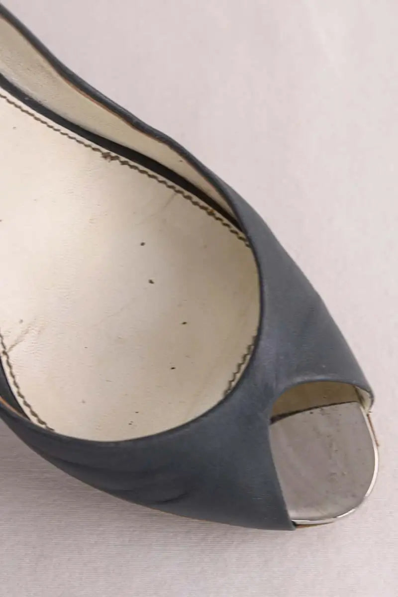 Talons Chanel Gris en Cuir