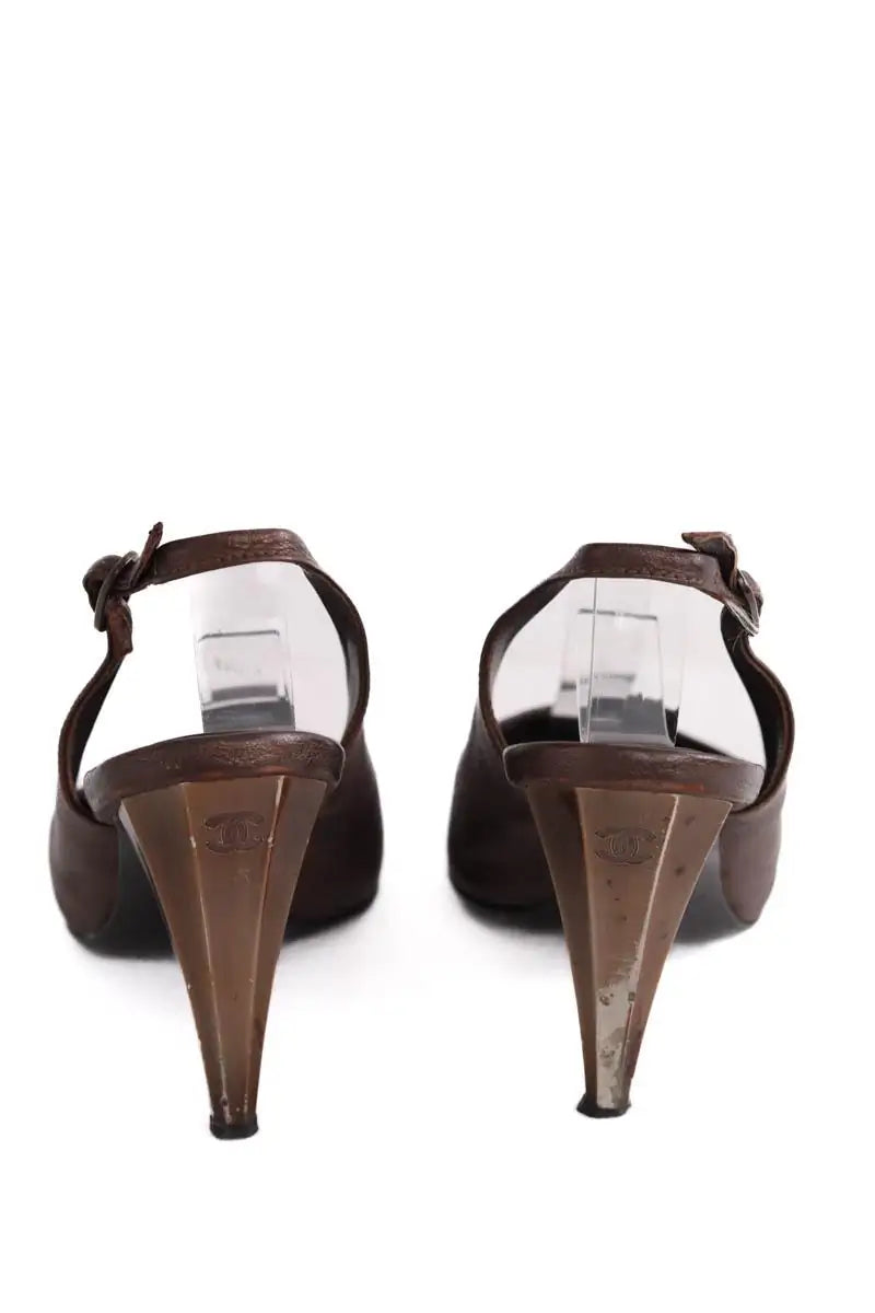 Talons Chanel Marron en Cuir