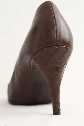 Talons Chanel Marron en Cuir