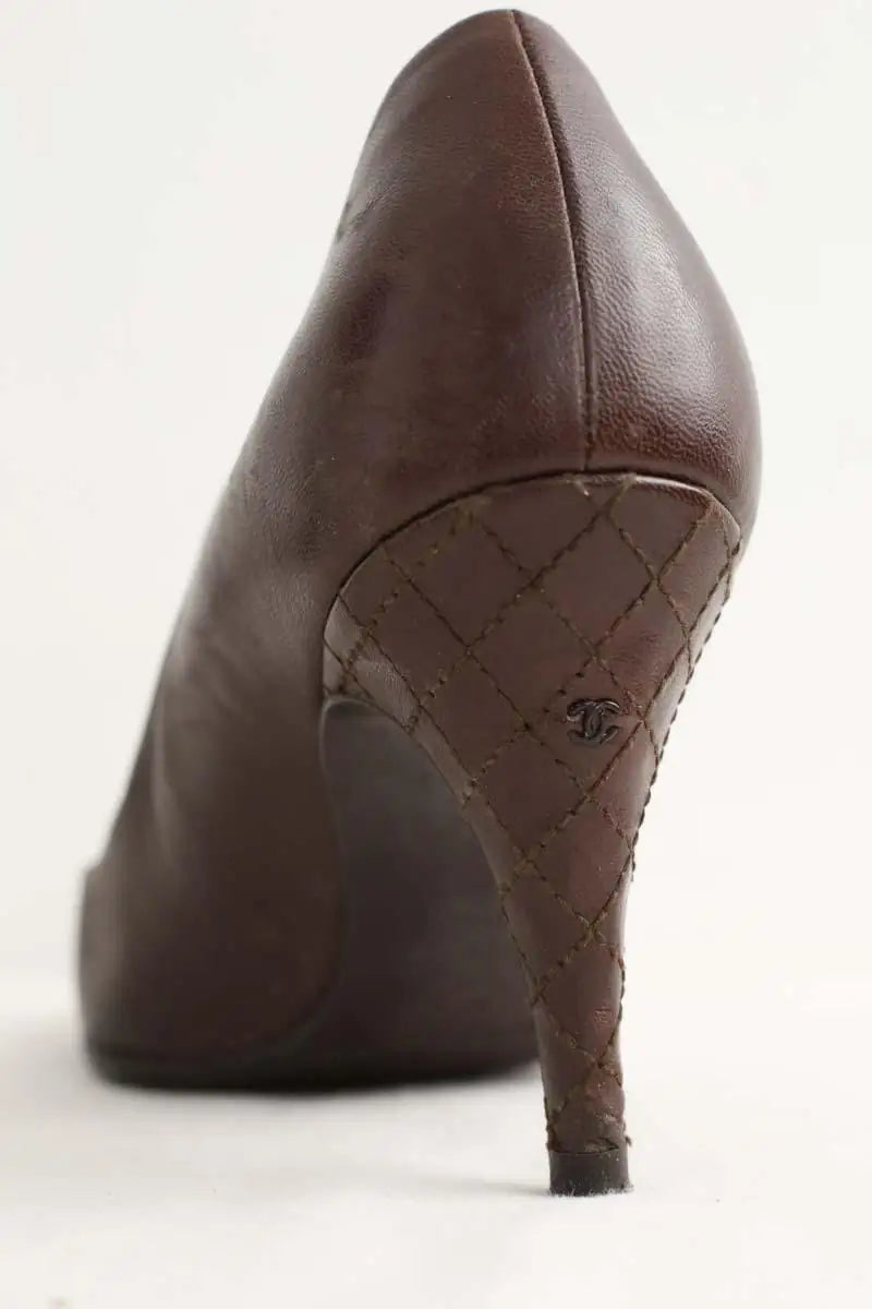 Talons Chanel Marron en Cuir