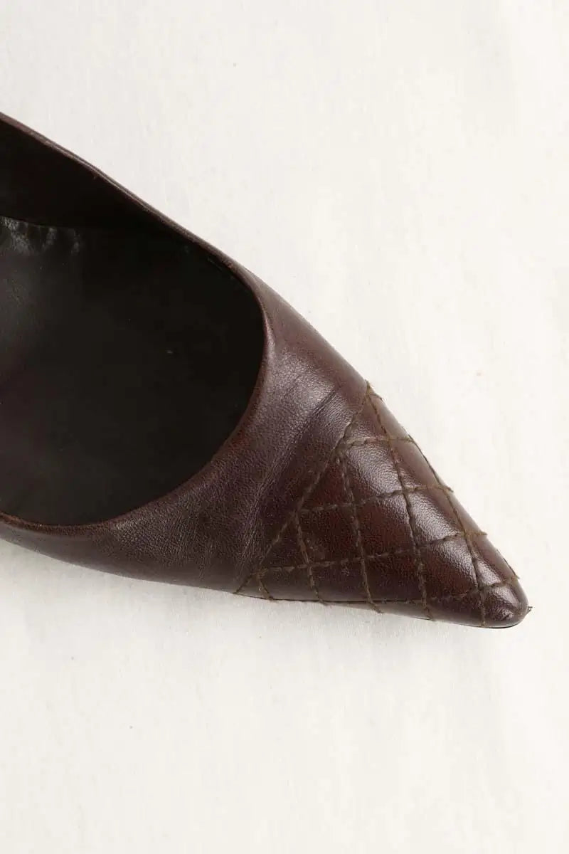 Talons Chanel Marron en Cuir