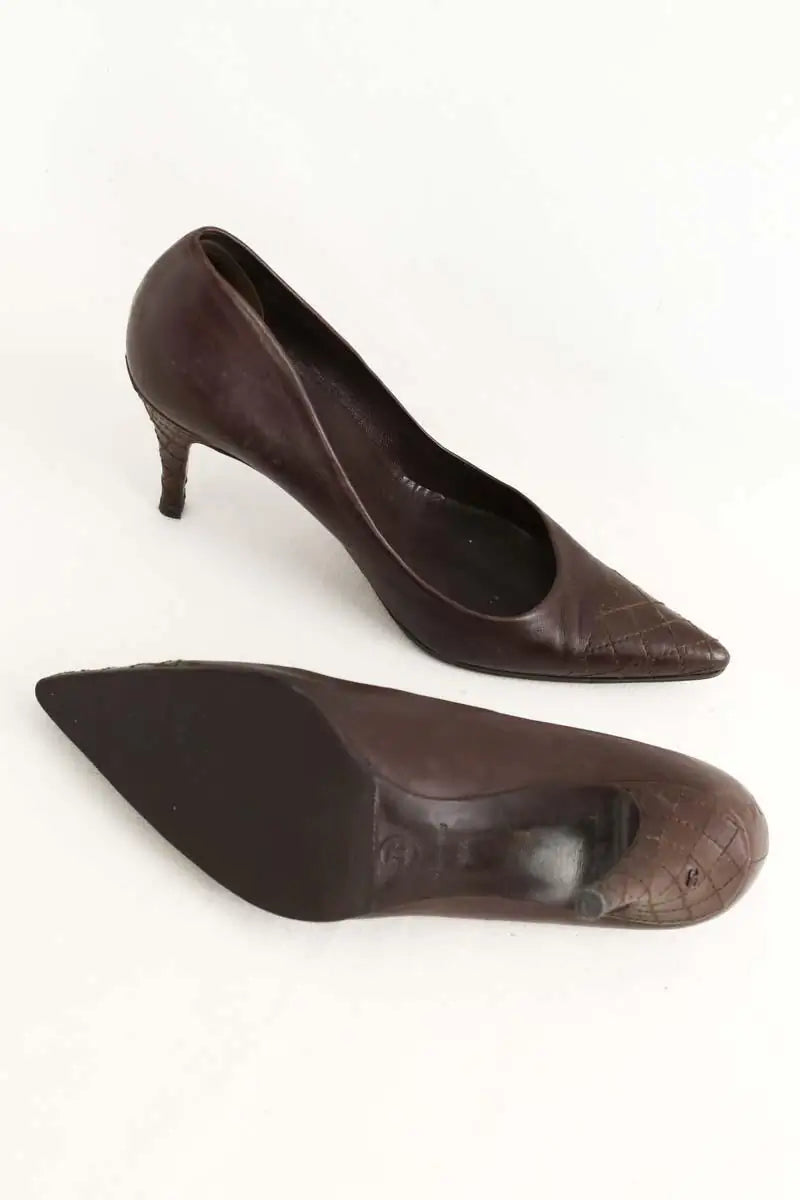 Talons Chanel Marron en Cuir