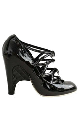 Talons Chanel Noir en Cuir verni, taille 37 - Seconde Main