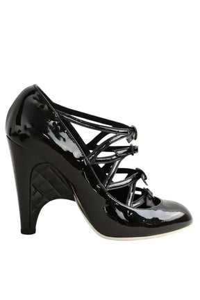 Talons Chanel Noir en Cuir verni, taille 37 - Seconde Main