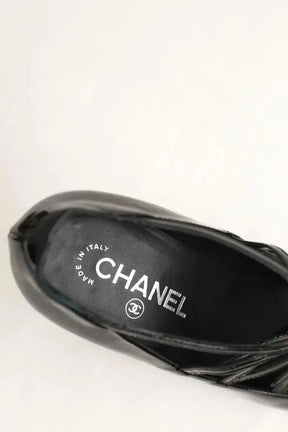 Talons Chanel Noir en Cuir verni