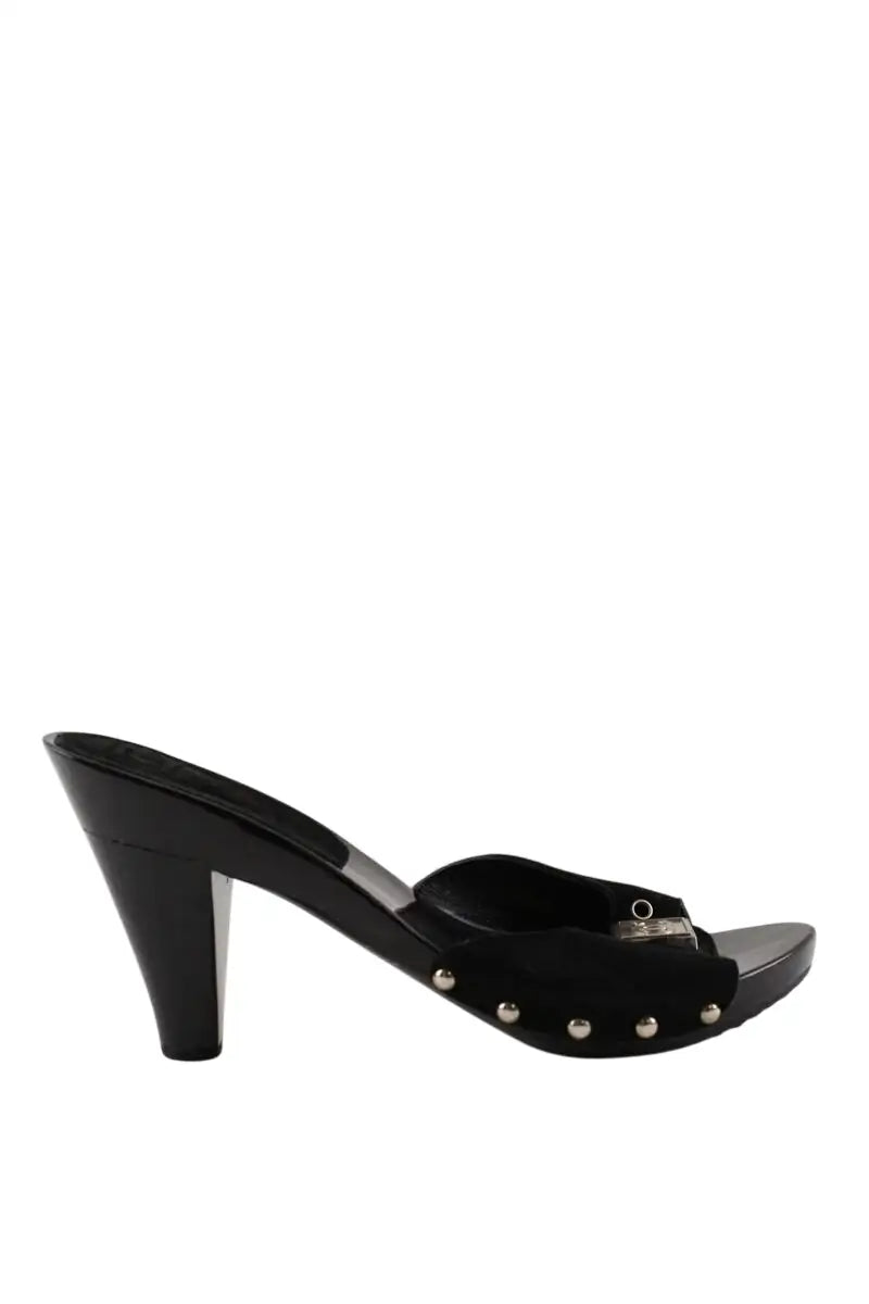 Talons Chanel Noir en Daim, taille 36 - Seconde Main