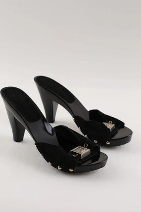Talons Chanel Noir en Daim