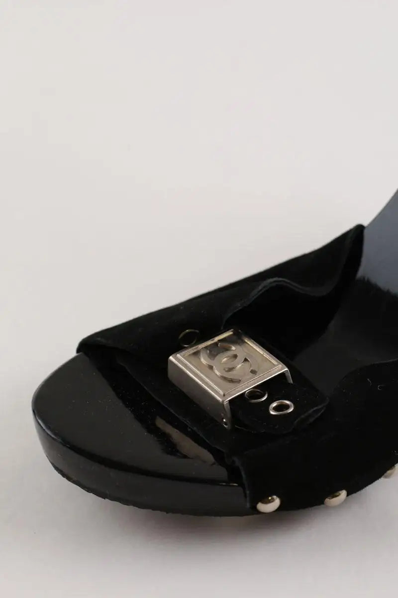 Talons Chanel Noir en Daim