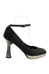 Talons Chanel Noir en Tissu, taille 38 - Seconde Main