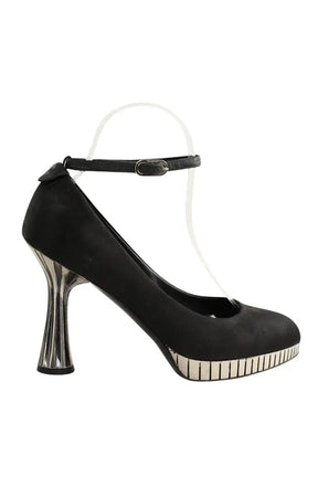 Talons Chanel Noir en Tissu, taille 38 - Seconde Main