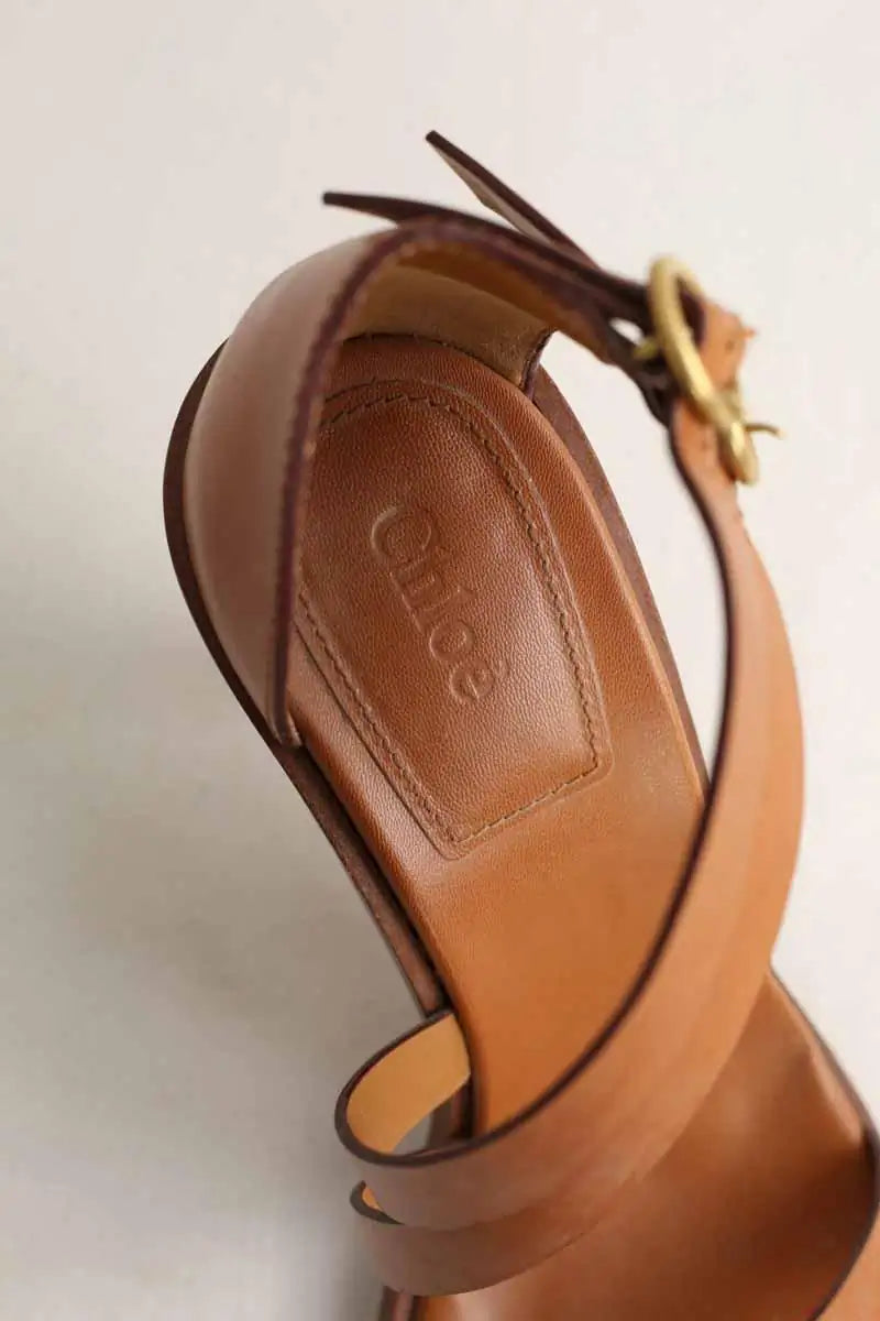 Talons Chloé Camel en Cuir