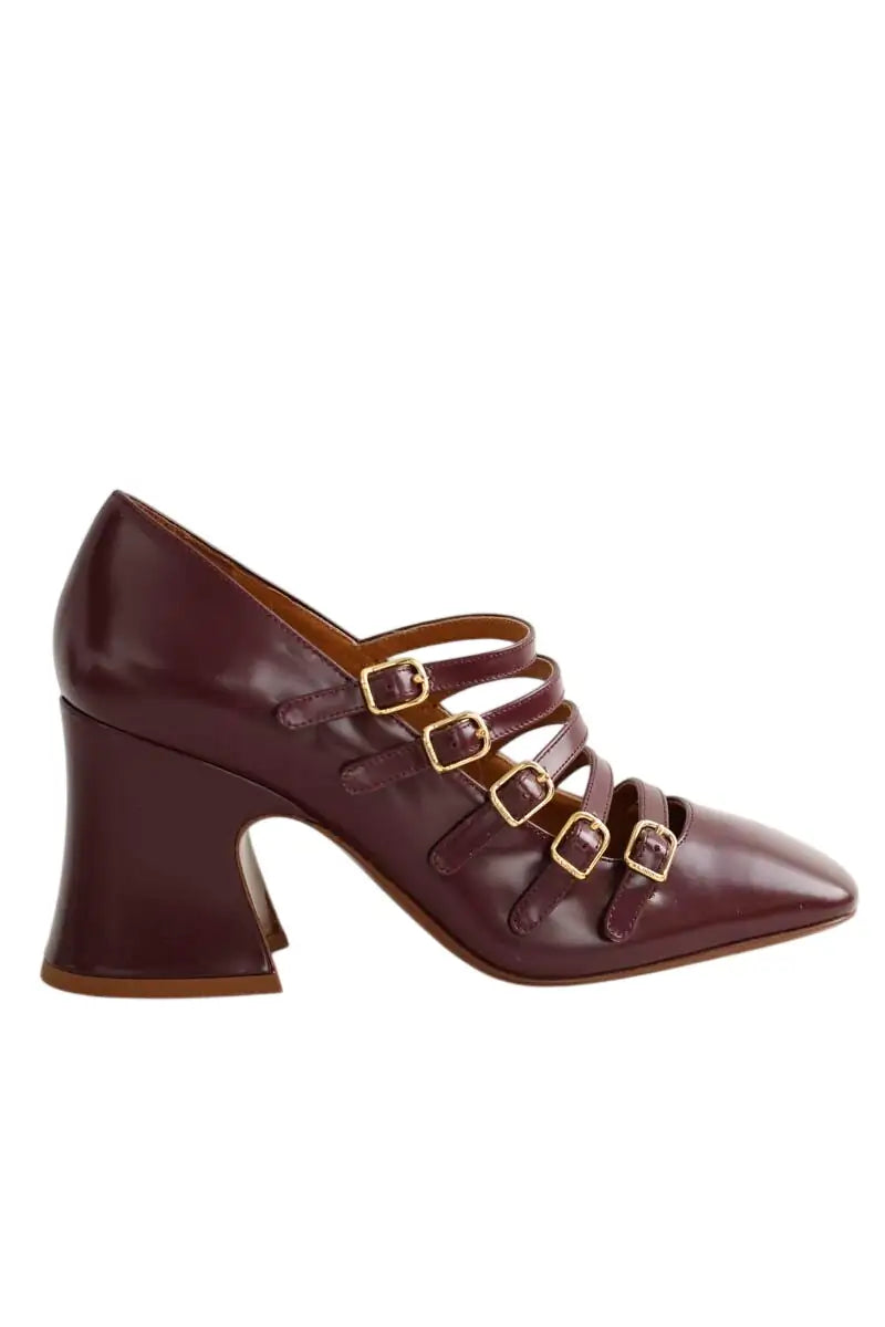 Talons Chloé Janis Bordeaux en Cuir, taille 37 - Seconde Main