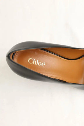 Talons Chloé Janis Noir en Cuir
