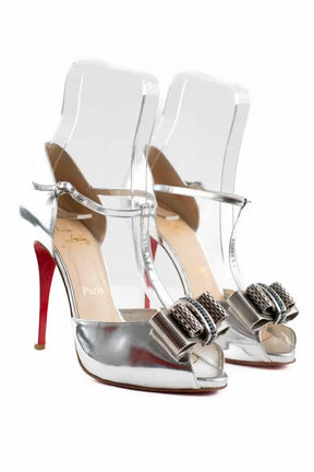 Talons Christian Louboutin Argent en Cuir verni