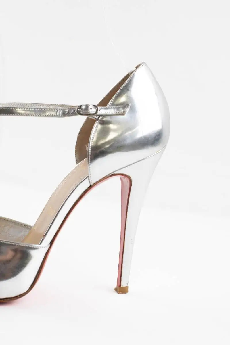 Talons Christian Louboutin Argent en Cuir verni