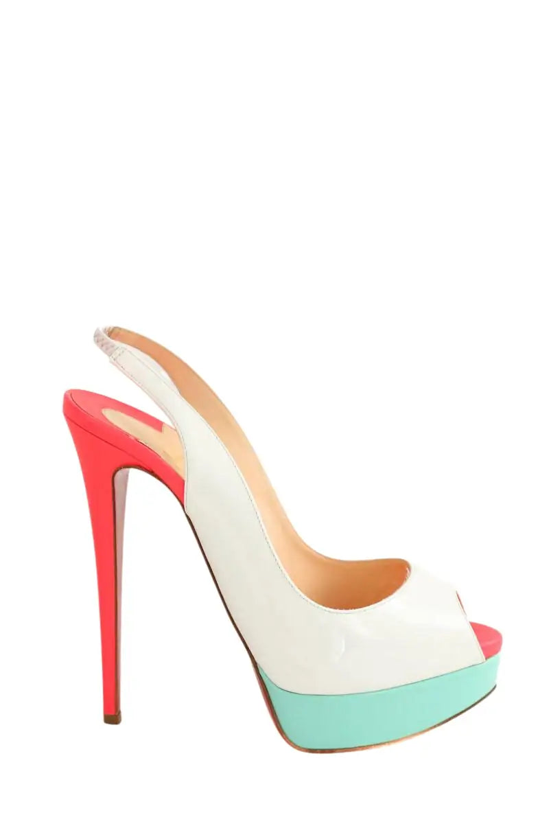 Talons Christian Louboutin Blanc en Cuir, taille 39 - Seconde Main