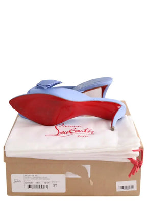 Talons Christian Louboutin Bleu en Tissu