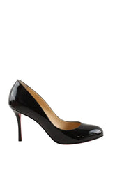 Talons Christian Louboutin Dolly Pump 85 Noir en Cuir verni, taille 39 - Seconde Main