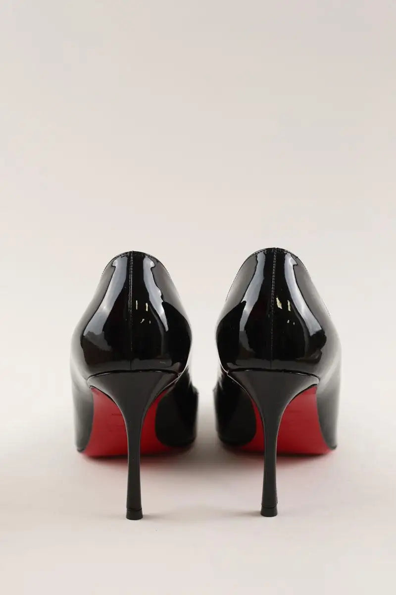 Talons Christian Louboutin Dolly Pump 85 Noir en Cuir verni