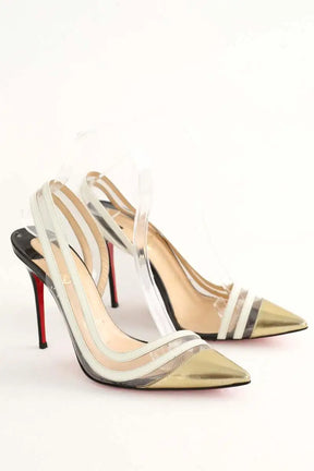 Talons Christian Louboutin Doré en Cuir