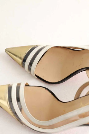 Talons Christian Louboutin Doré en Cuir