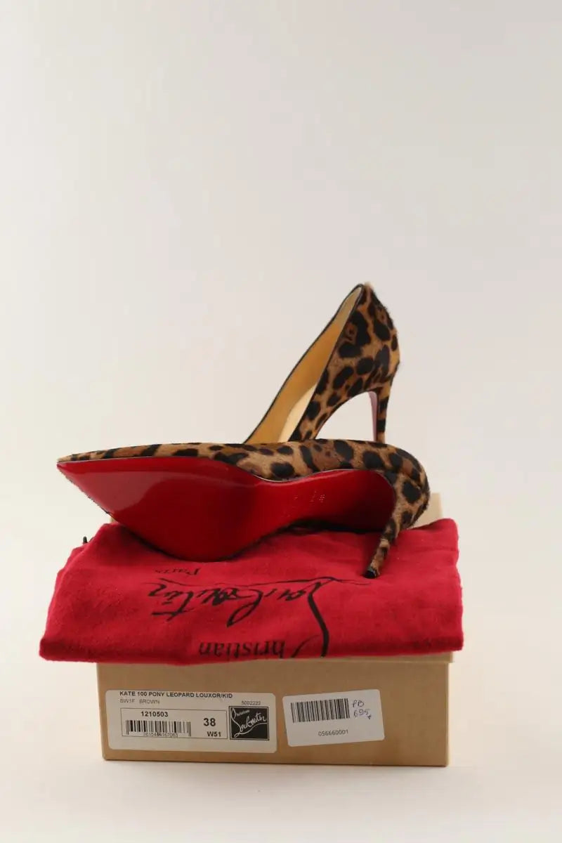 Talons Christian Louboutin Kate Marron en Fourrure