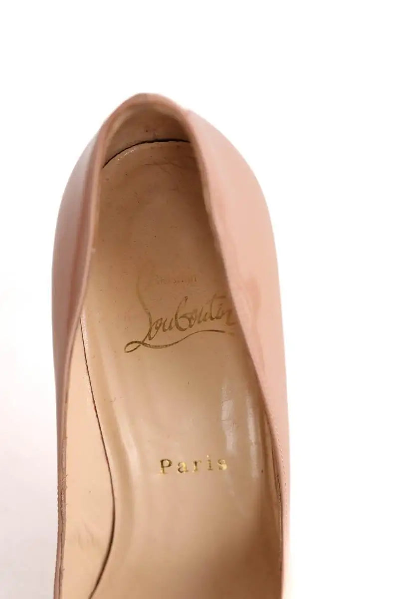 Talons Christian Louboutin Pigalle Plato Beige en Cuir verni