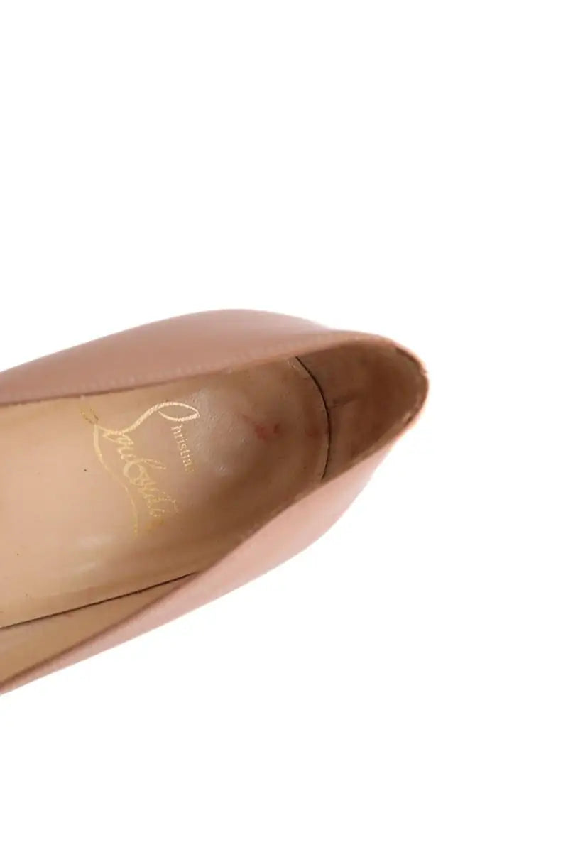 Talons Christian Louboutin Pigalle Plato Beige en Cuir verni