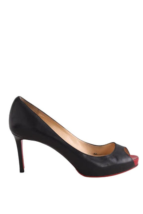 Talons Christian Louboutin Very Prive Noir en Cuir, taille 37 - Seconde Main