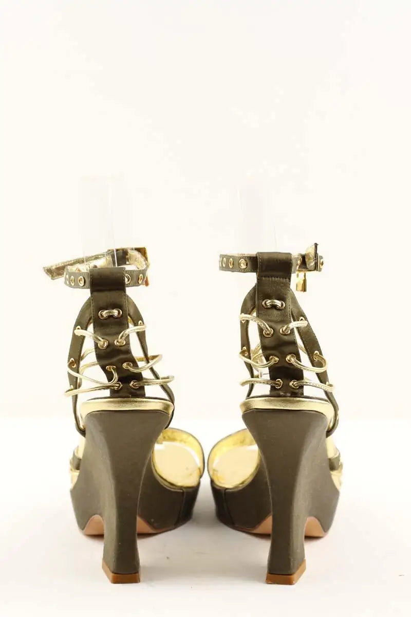 Talons Dior Doré en Cuir