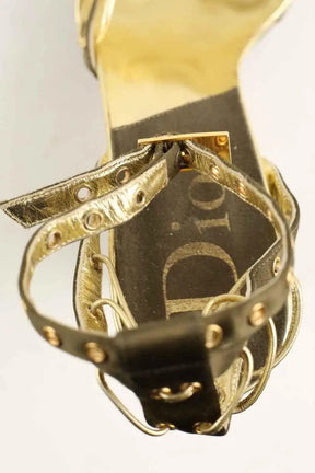 Talons Dior Doré en Cuir