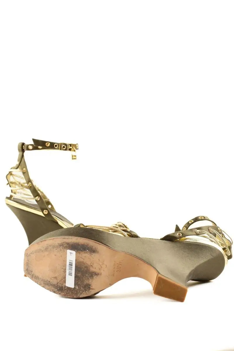 Talons Dior Doré en Cuir