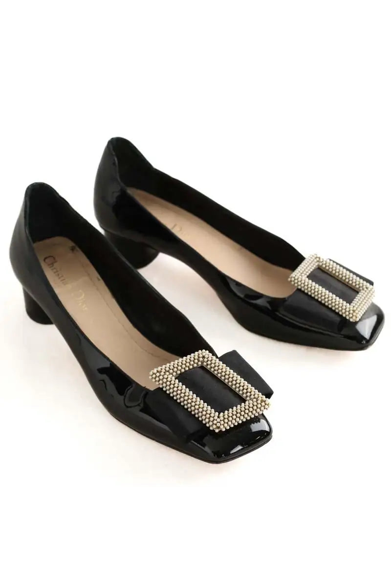 Talons Dior Noir en Cuir