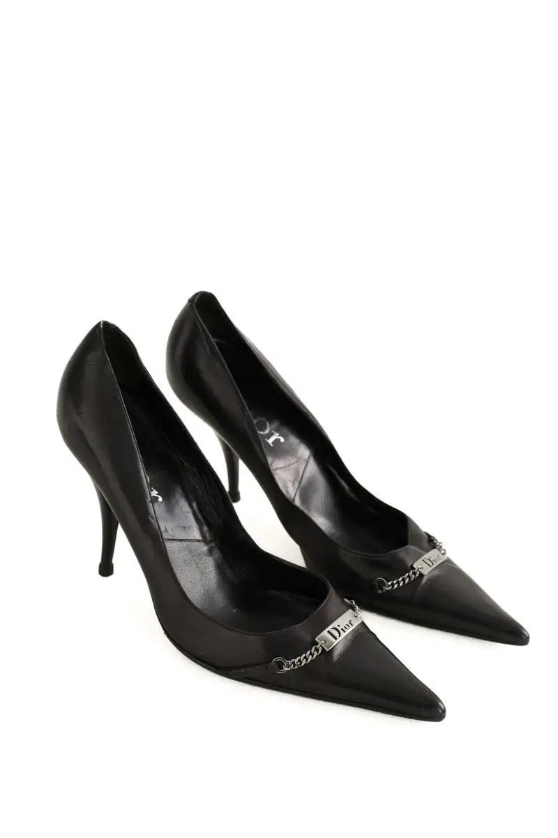 Talons Dior Noir en Cuir