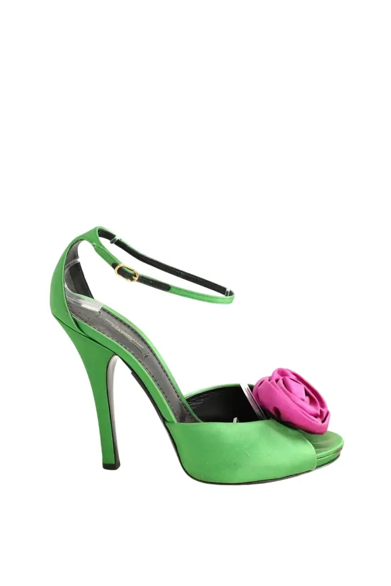 Talons Dolce & Gabbana Vert en Tissu, taille 39 - Seconde Main