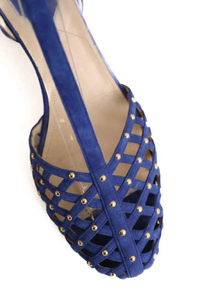 Talons Elie Saab Bleu en Daim