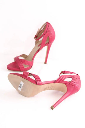 Talons Elie Saab Rose en Cuir