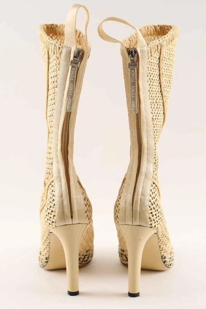 Talons Fendi Beige en Cuir