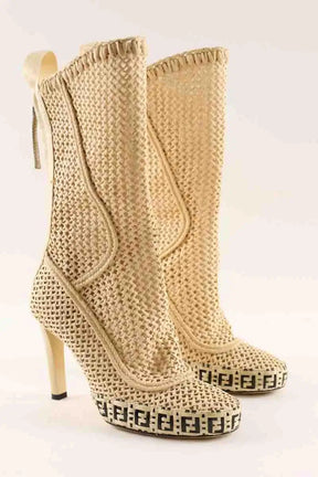 Talons Fendi Beige en Cuir
